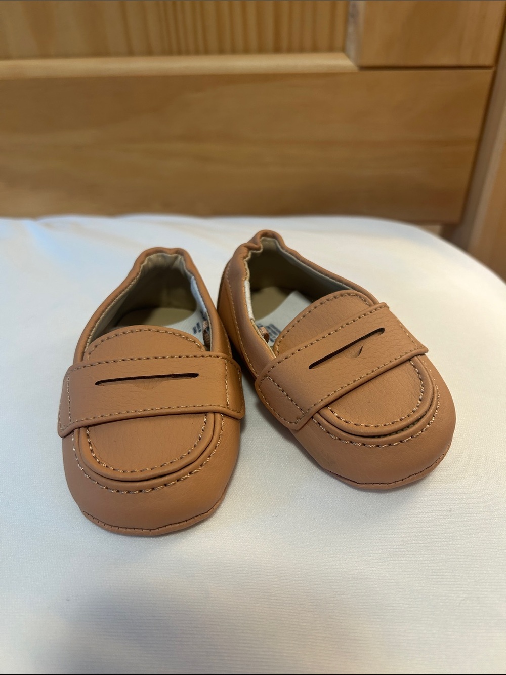Classic Tan Kids Loafers - Slip-On Moccasin Style